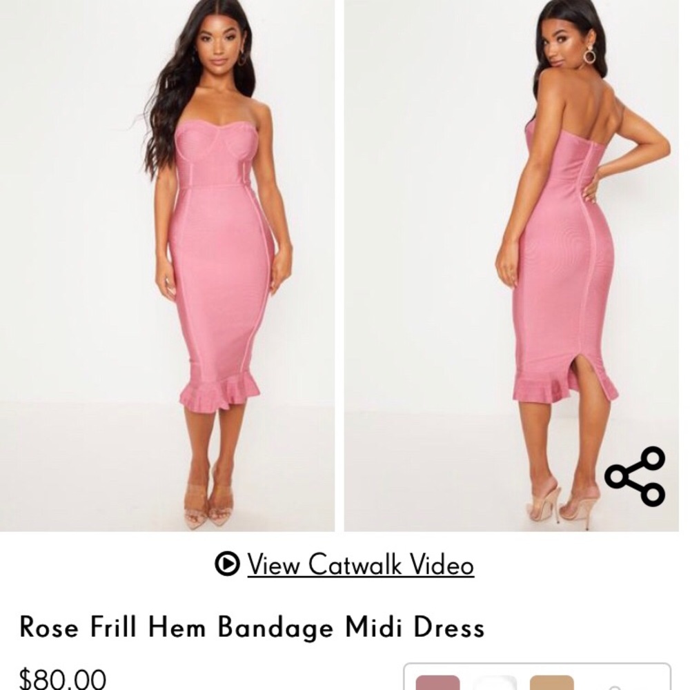 PrettyLittleThing Frill Hem Bandage Dress